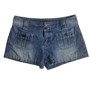 Unionbay Low Rise Denim Shorts 9 Blue Y2K Cargo Pocket Utility Stretch Retro